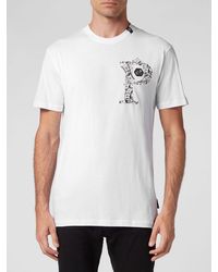 Philipp Plein - Slim Fit Cotton T-Shirt With Monogram Print And Hexagon Logo - Lyst