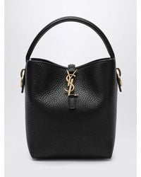 Saint Laurent - Le 37 Grained Leather Bucket Bag With Ysl Monogram - Lyst