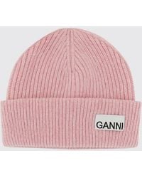 Ganni - Recycled Wool Blend Beanie Hat - Lyst