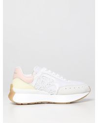 Alexander McQueen - Sneakers In Mesh And Leather With Seal Logo - Lyst