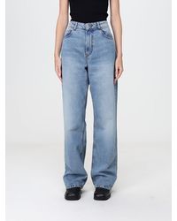 Ami Paris - High-Waisted Wide Leg Cotton Denim Jeans - Lyst