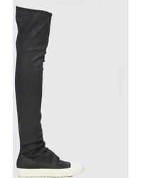 Rick Owens - Cotton Over-The-Knee Boots With Rubber Toe Cap - Lyst