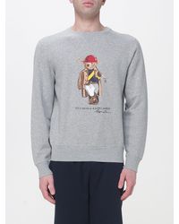 Polo Ralph Lauren - Crew Neck Sweatshirt With Bear Print - Lyst