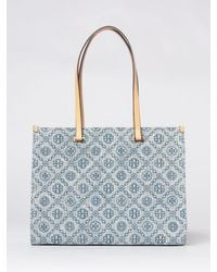 Tory Burch - T Monogram Jacquard Cotton Denim Bag - Lyst