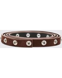 The Attico - Studded Suede Leather Belt - Lyst