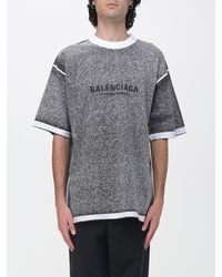 Balenciaga - Relaxed Fit Cotton T-Shirt With Contrast Logo And Piping - Lyst