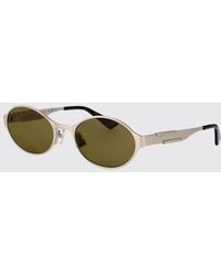 Bottega Veneta - Vintage Oval Metal Sunglasses With Dark Lenses - Lyst