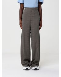 Balenciaga - Check Lyocell Wide Leg Pants - Lyst