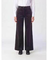 Aspesi - Mid-Rise Flared Velvet Trousers - Lyst