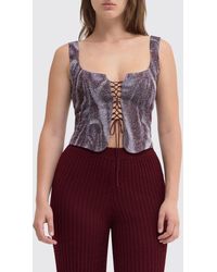 MACCAPANI - Abstract Cotton Blend Top - Lyst