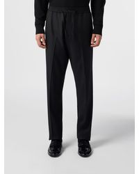 Philipp Plein - Wool Blend Tailored Trousers With Elasticated Drawstring Waist - Lyst