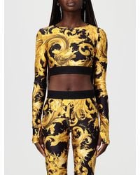 Versace Jeans Couture - Crop T-Shirts With Baroque Print - Lyst
