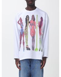 PDF - Long-Sleeved Cotton T-Shirt With Graphic Print And Dropped Shoulders - Lyst