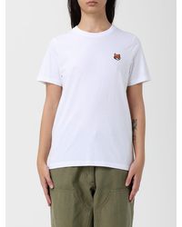 Maison Kitsuné - Maison Kitsun&Eacute Cotton T-Shirt With Logo - Lyst