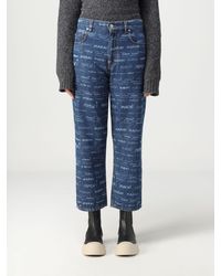 Marni - Denim Jeans With All-over Logo - Lyst