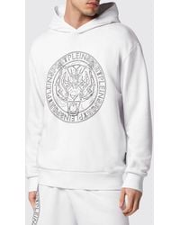 Philipp Plein - Tiger Cotton Hoodie With Contrasting Logo - Lyst
