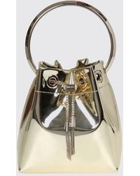 Jimmy Choo - Bon Bon Patent Leather Bucket Bag With Metallic Handle - Lyst