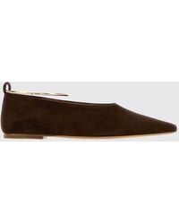 Jil Sander - Ring Suede Ballet Flats With Almond Toe - Lyst