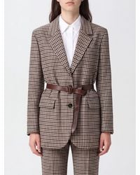 Brunello Cucinelli - Single-Breasted Houndstooth Wool-Blend Blazer With Belt - Lyst