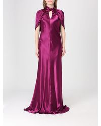 Alberta Ferretti - Long Satin Dress - Lyst