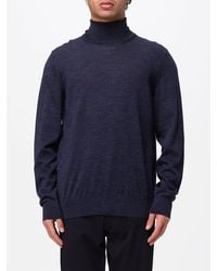 BOSS - Virgin Wool Turtleneck Jumper With Ribbed Trims - Lyst