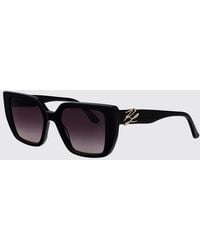 KARL LAGERFELD - Vintage Cat Eye Acetate Sunglasses With Metallic Logo - Lyst