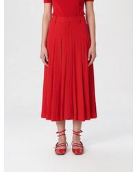 Semicouture - Pleated Viscose And Virgin Wool Skirt - Lyst