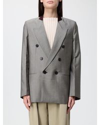 Victoria Beckham - Double-Breasted Pure Virgin Wool Blazer With Peak Lapels - Lyst