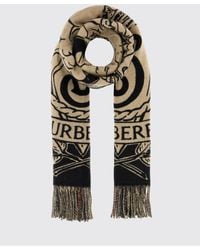 Burberry - Reversible Pure Cashmere Scarf With Ekd Print And Fringes - Lyst