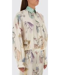 Moschino - All-Over Graphic Print Pure Silk Shirt - Lyst