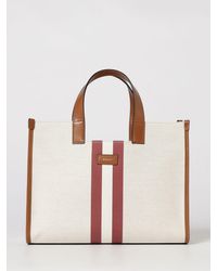 Bally - Cotton Canvas And Leather Bag - Lyst