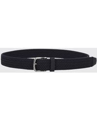 BOSS - Adjustable Woven Leather Belt With Pin Buckle - Lyst