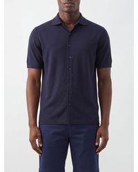 Kangra - Short-Sleeved Stretch Cotton Polo Shirt With Classic Collar - Lyst