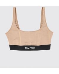 Tom Ford - Cropped Modal Bralette Top With Contrast Logo Band - Lyst