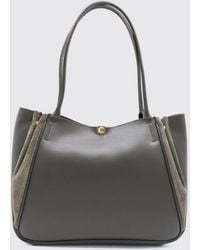 Coccinelle - Pansy Suede And Smooth Leather Shoulder Bag With Double Handle - Lyst