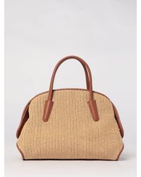 Coccinelle - Tylde Crochet Raffia And Hammered Leather Bag - Lyst