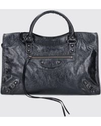 Balenciaga - Le City Medium Arena Lambskin Handbag With Studs And Mirror - Lyst