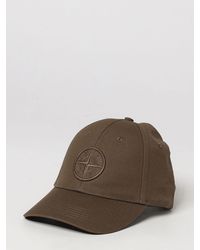 Stone Island - Cotton Baseball Cap With Embroidered Compass Logo - Lyst