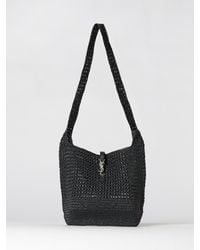 Saint Laurent - Le 5 À 7 Crochet Raffia Bag - Lyst