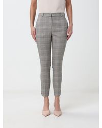 Hanita - Prince Of Wales Cropped Slim Fit Jersey Trousers - Lyst