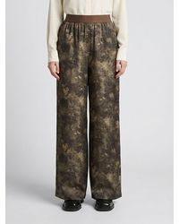 Uma Wang - Floral Print Viscose Blend High-Waisted Palazzo Trousers - Lyst