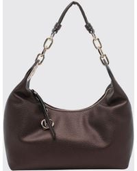 Liu Jo - Grained Faux Leather Shoulder Bag With Zip Closure - Lyst