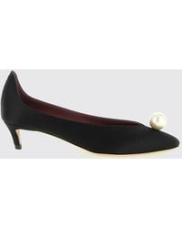 Magda Butrym - Pearl-Embellished Satin Pumps With A Low Curved Heel - Lyst