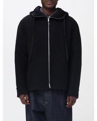 Jil Sander - Virgin Wool Hooded Sweatshirt With Zip Closure - Lyst