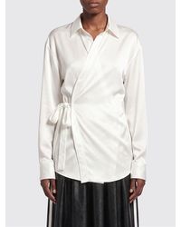 Balenciaga - Silk Blend Wrap Shirt - Lyst