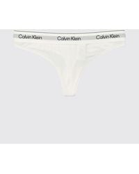 Calvin Klein - Cotton Blend Logo Thong - Lyst