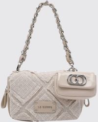 La Carrie - Tweed Mini Shoulder Bag With Woven Chain Handle - Lyst