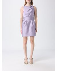 Elisabetta Franchi - Duchesse Dress With Logo - Lyst