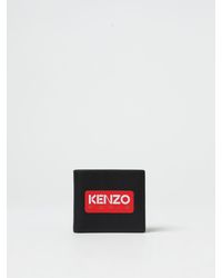KENZO - Portafoglio in pelle con logo - Lyst