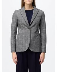 Circolo 1901 - Prince Of Wales Check Single-Breasted Cotton Blazer - Lyst